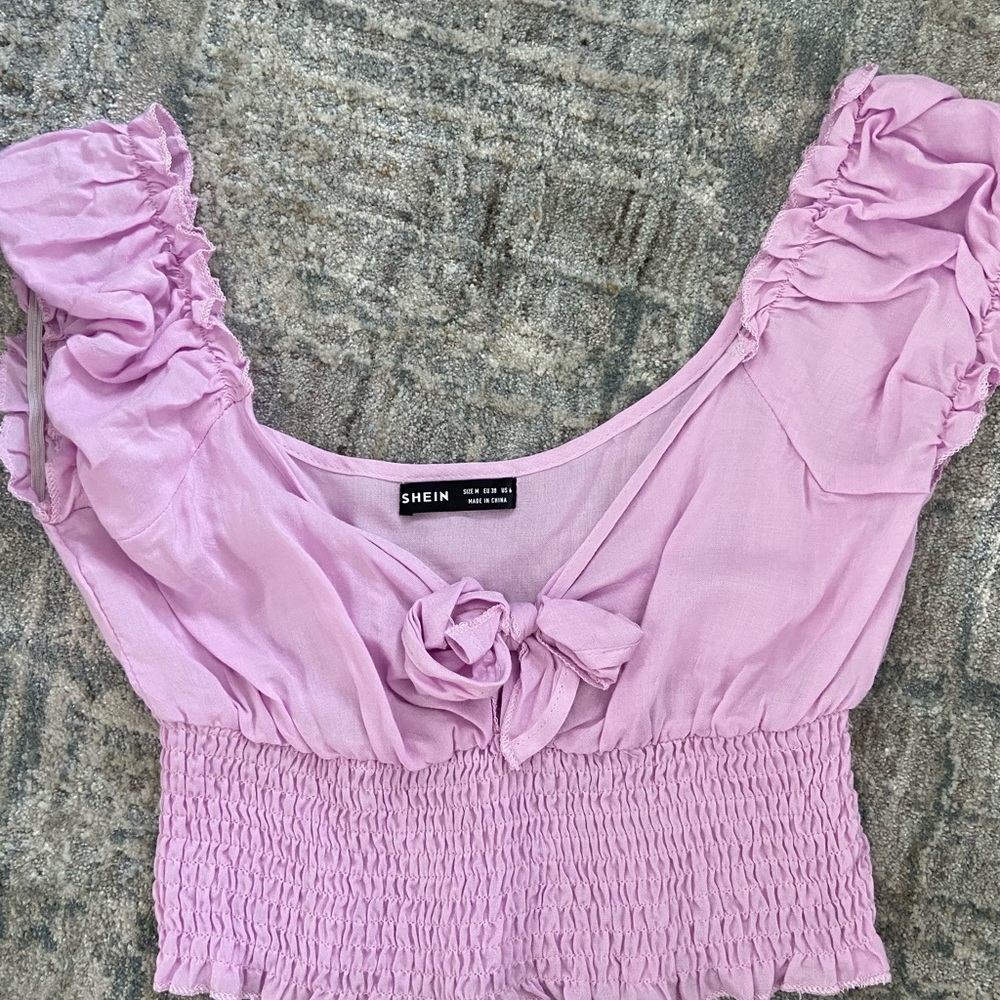 Light Pink Off Shoulder Crop Top